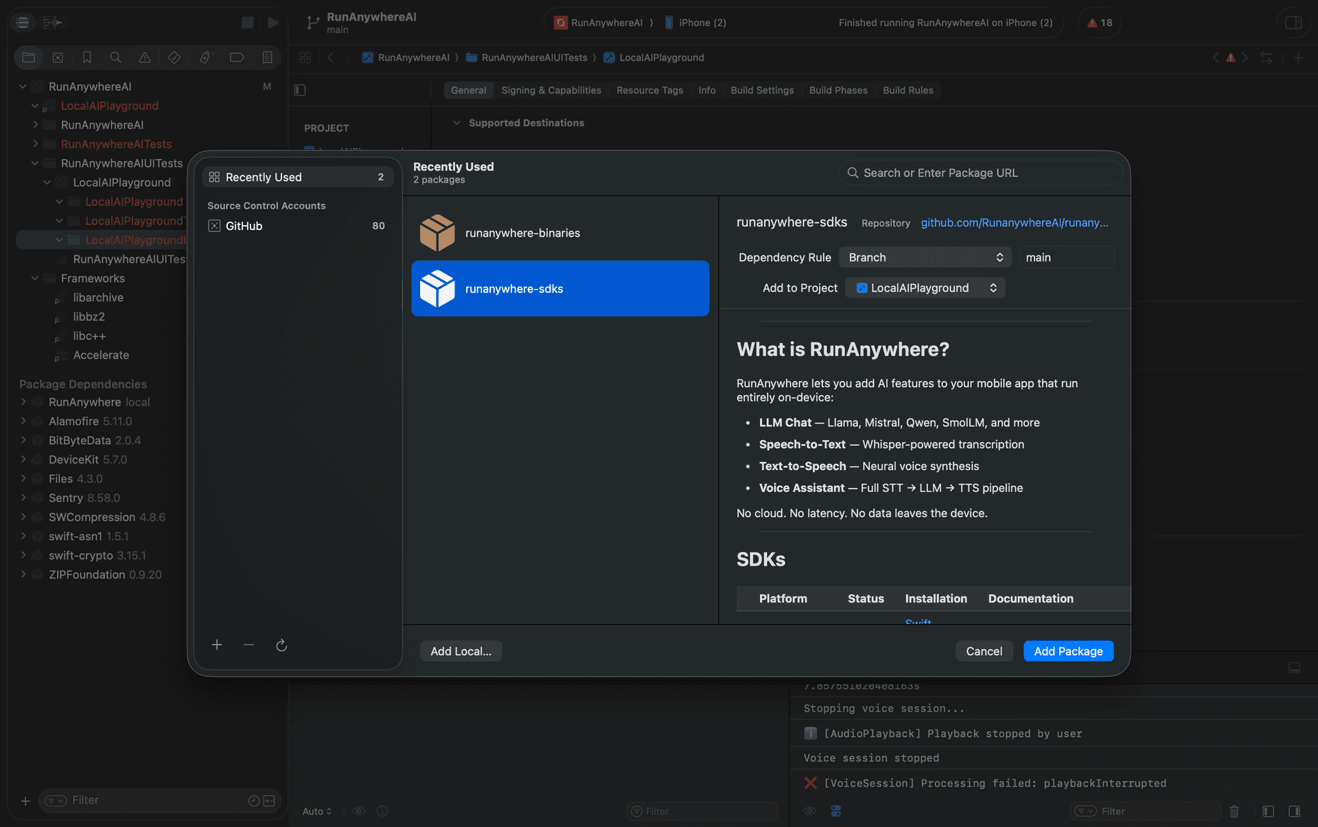 Swift Package Manager adding Wally SDK